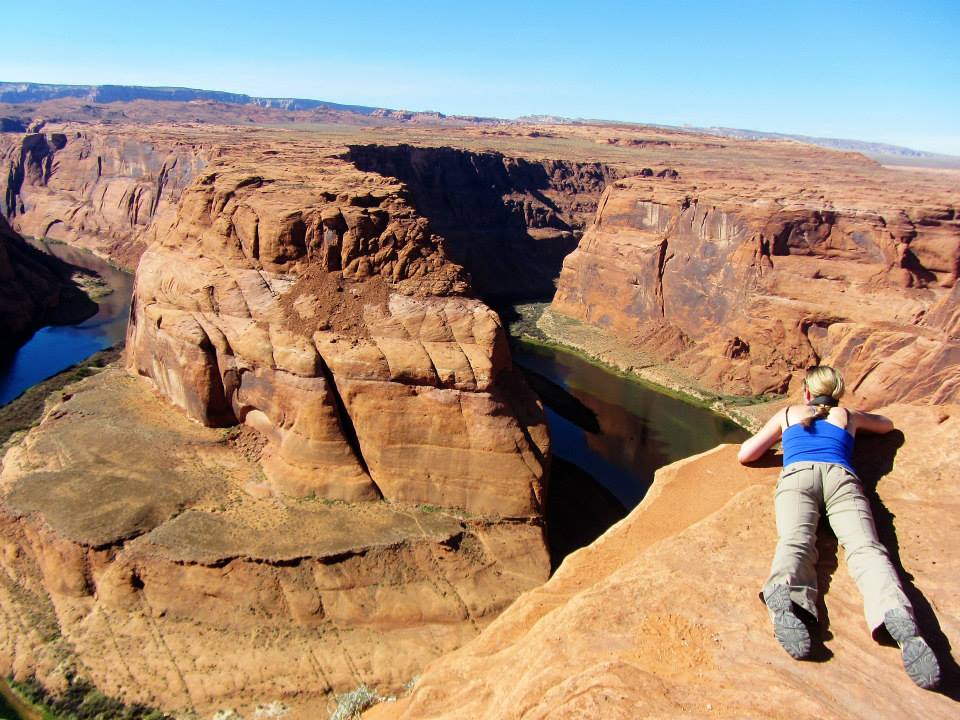 Amie looking down at Horseshoe Bend