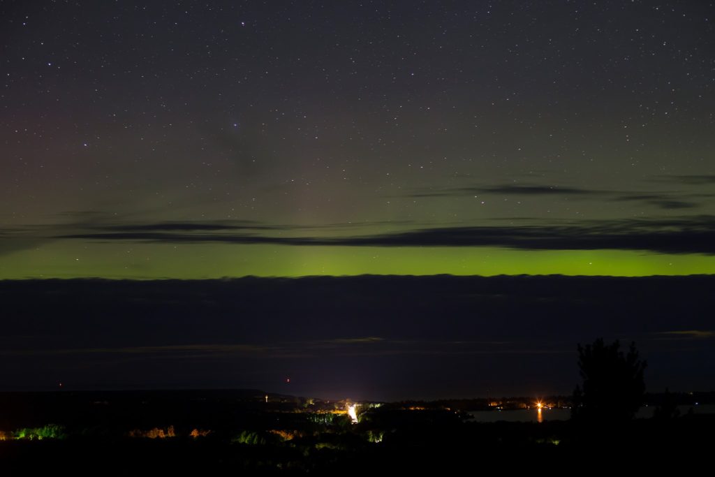 Northern Lights over Town