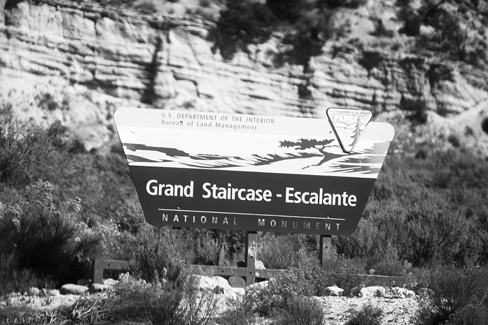 Grand Staircase-Escalante Sign off of Scenic Byway 12