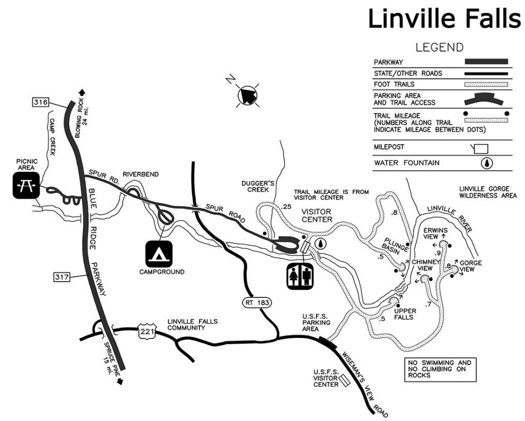 Linville Falls hiking map