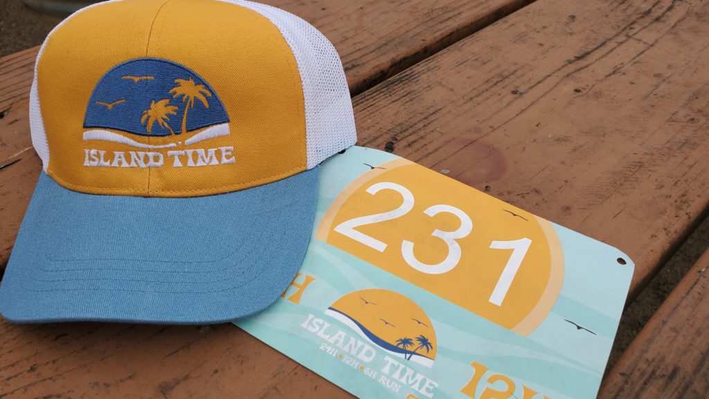 Island Time trucker hat and bib