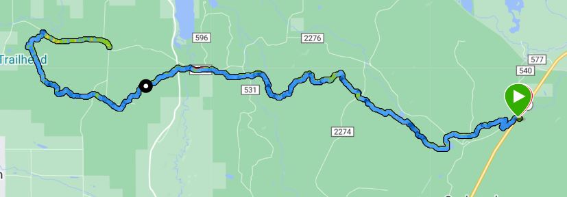 Course Map for Rock River Canyon 50K