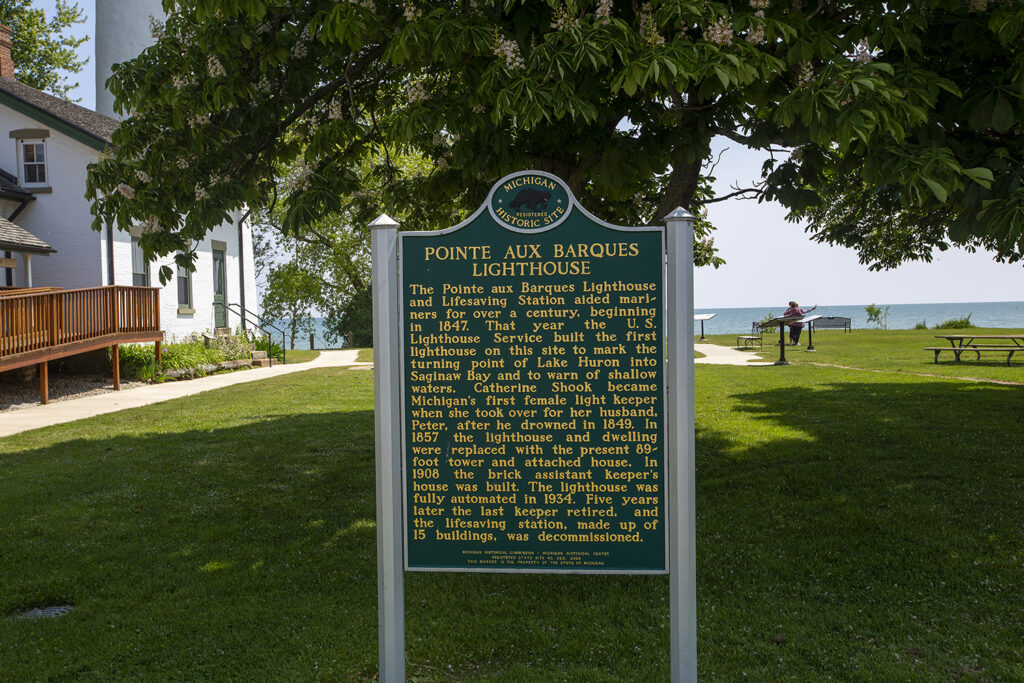 Pointe Aux Barques Lighthouse sign