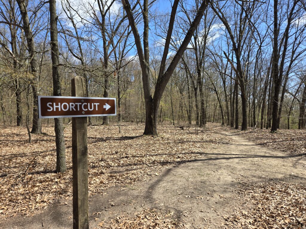 Trail Weekend Shortcut sign