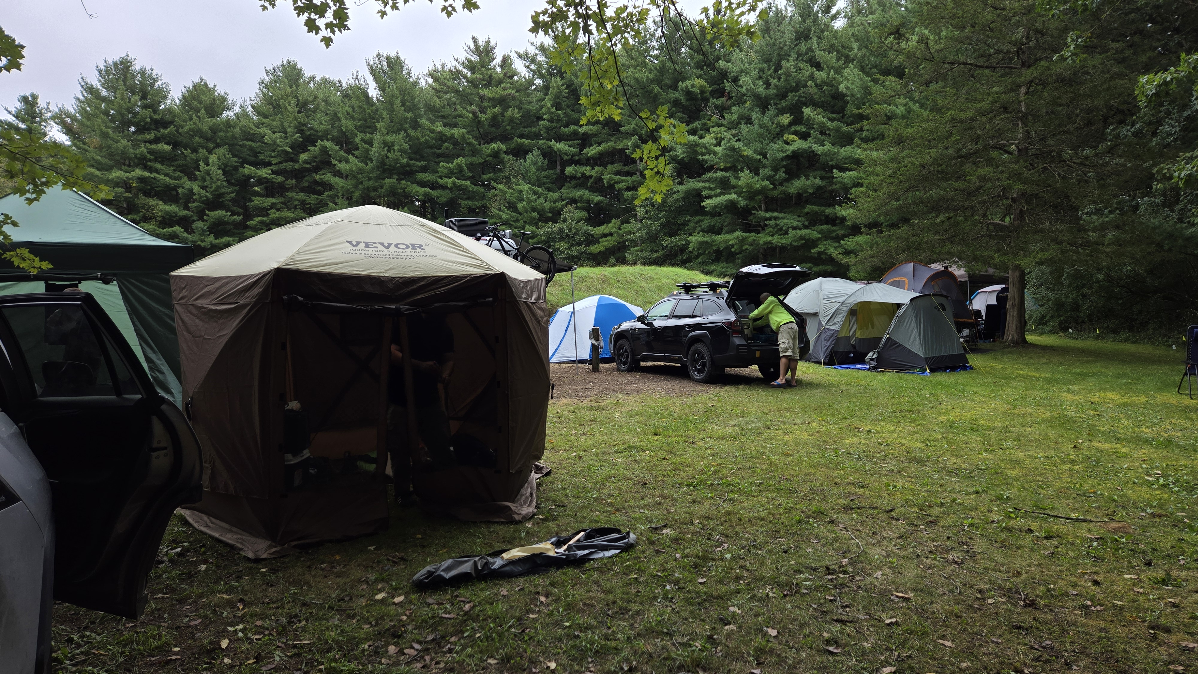 Tent set up at Rest Spot at Run Woodstock