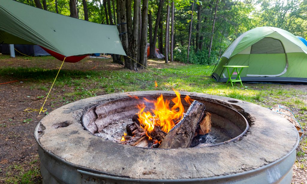 Fire at a campground