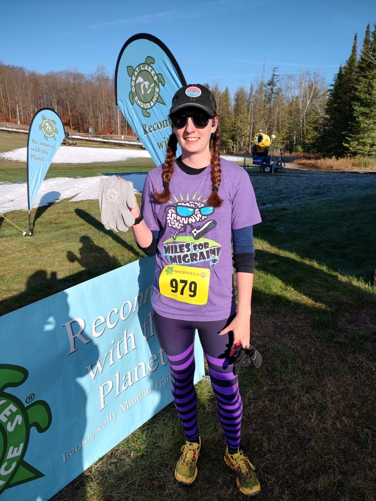 Amie at the finish line of the 5K