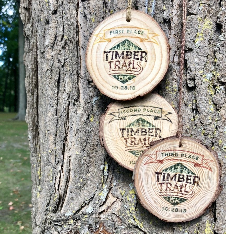 Timber Trail 5K Wooden Medals