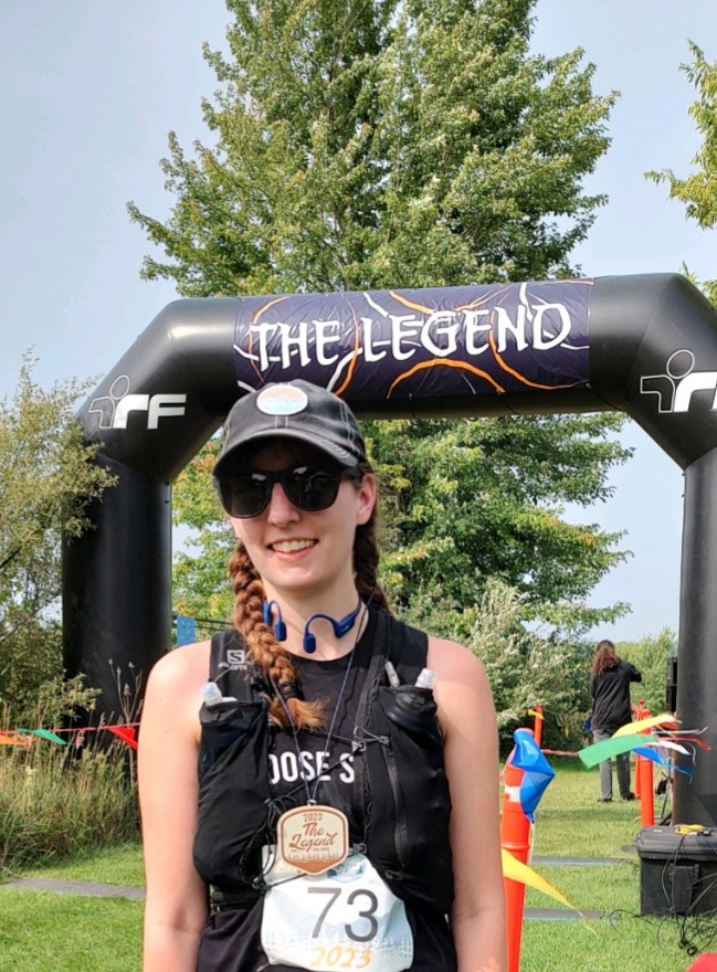 Amie at the finish line