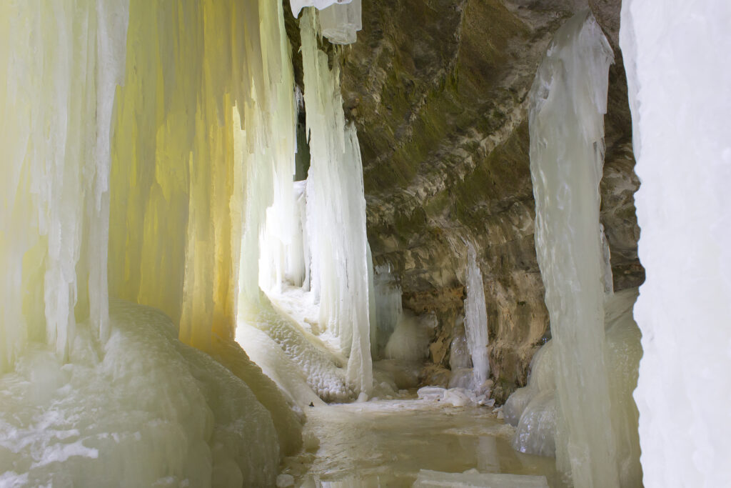 Interior of Eben Ice Caves