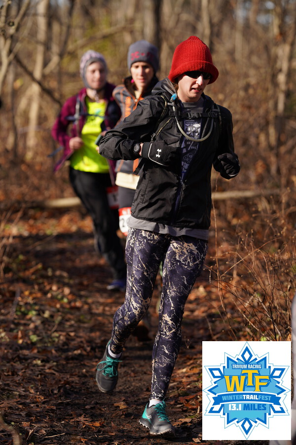 Amie running during the race courtesy Winter Trail Fest event photographer