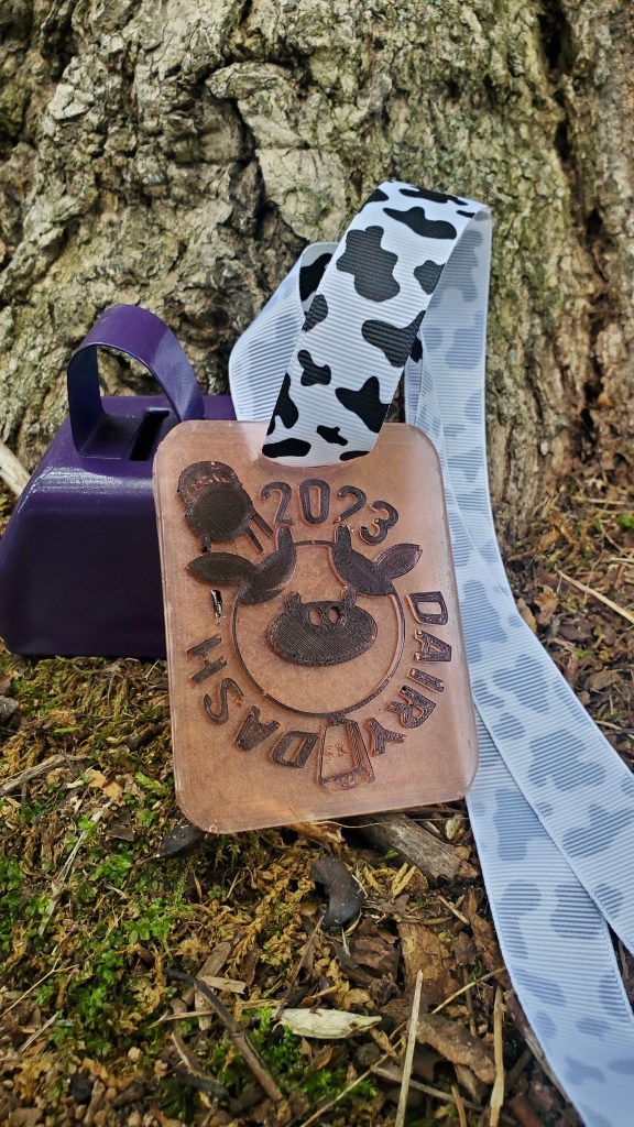 Elise Dairy Dash Medal and Cowbell