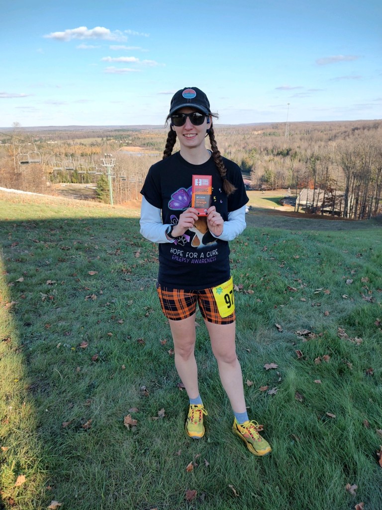Amie with her award at the Treetop Trifecta
